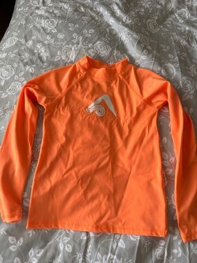 Kanu Surf Bright Orange Kids Long-Sleeve Rashguard